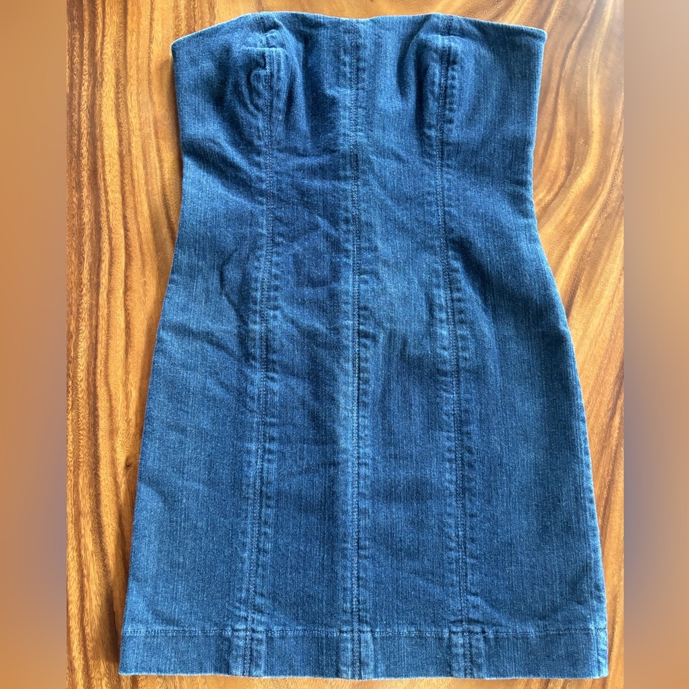 Joe’s Strapless Denim Fitted Dress, Sz M